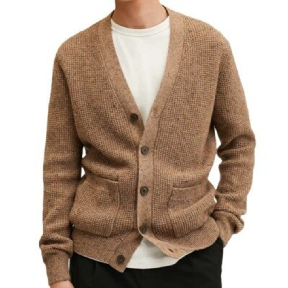 Everlane Camel Alpaca Merino Wool Grandpa Cardigan S Old Money Quiet Luxury Fall